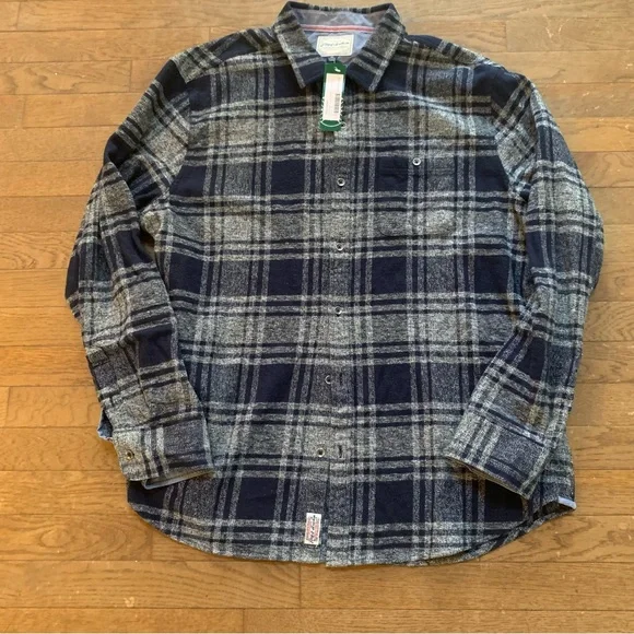 Flag & Anthem Northway LS Single Pocket Flannel Shirt | XL | Navy/Grey NEW!! - Picture 3 of 13